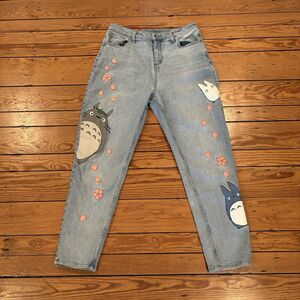 My Neighbor Totoro Jeans Painted Studio Ghibli Hot Topic Anime Size 9